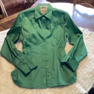 CR Ranchwear Emerald Green fitted shirt, Size S